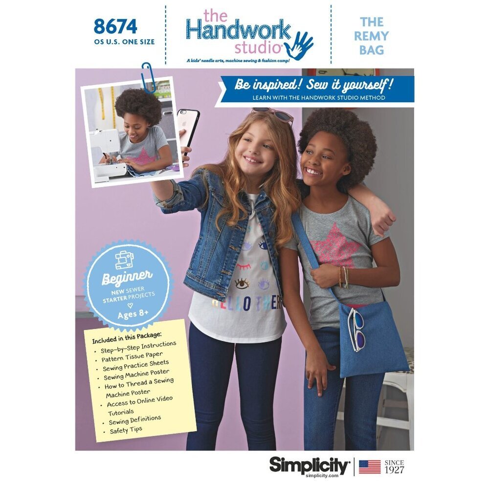 The Remy Bag Sewing Kit‎ for Beginners Ages 8+ By Simplicity #8674